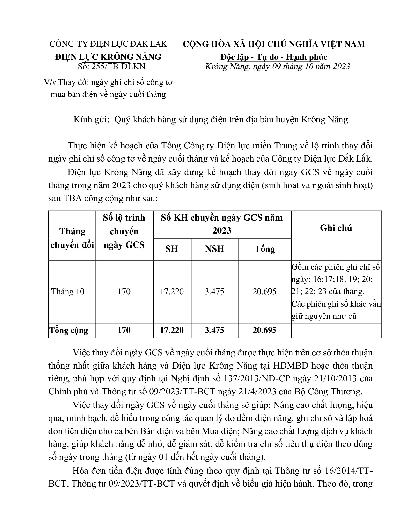 thay đổi ngày ghi công tơ